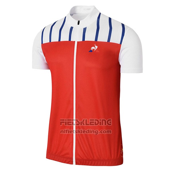 2017 Fietskleding Coq Sportif Tour de France Rood en Wit Korte Mouwen en Koersbroek